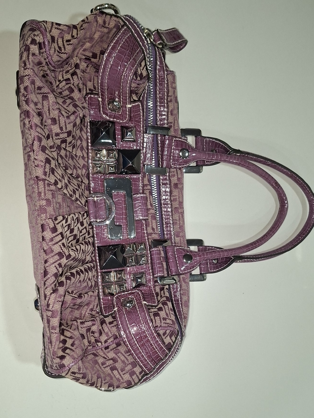Vintage Y2K  Guess G Purple Studded Satchel Handbag - NEVER USED